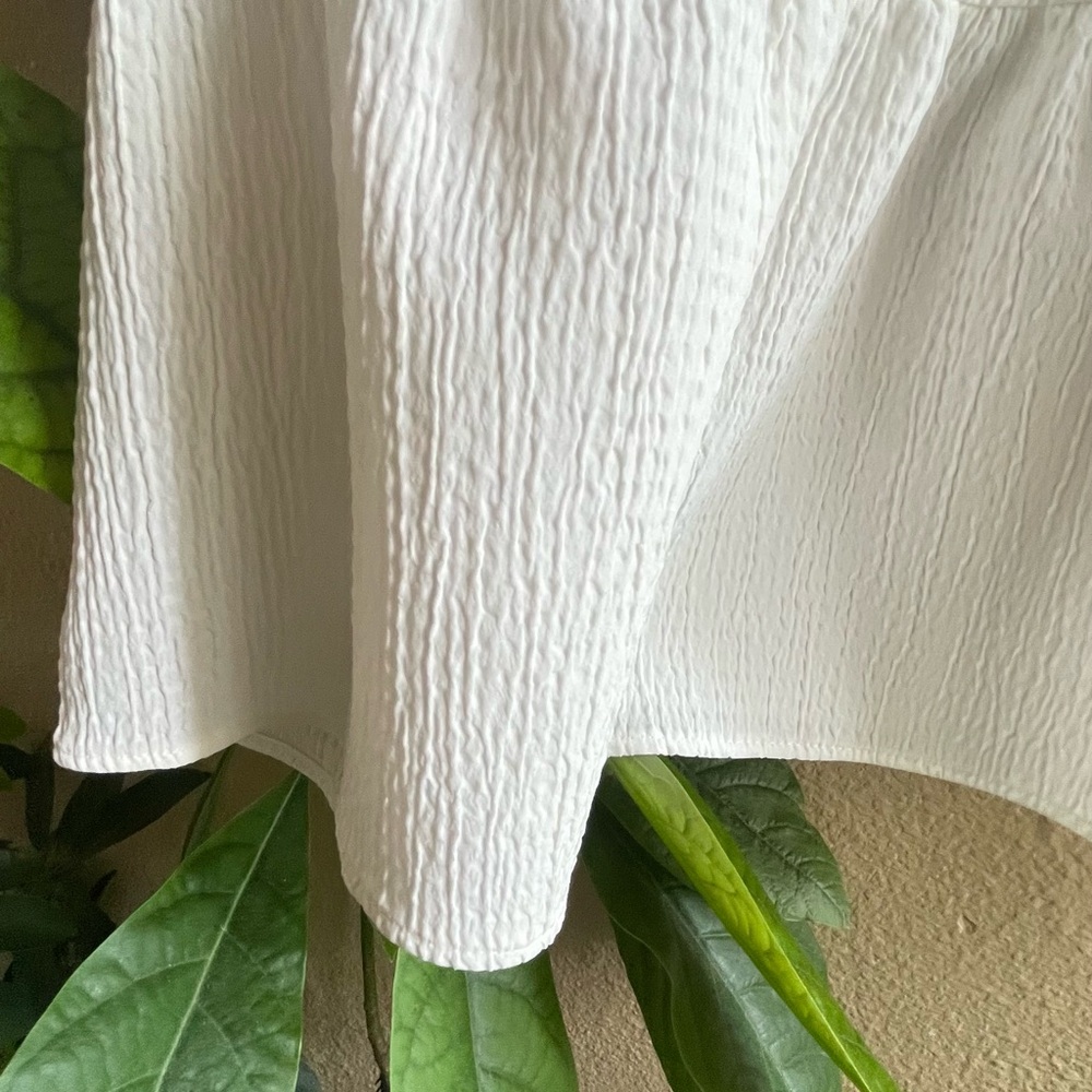 Nine West Cream Textured V-Neck Blouse - Picture 6 of 7